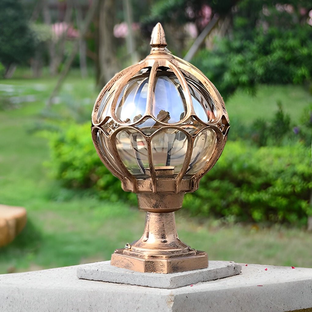 Utomhus Glas Kula Vintage Post Lampa