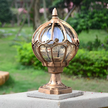 Utomhus Glas Kula Vintage Post Lampa