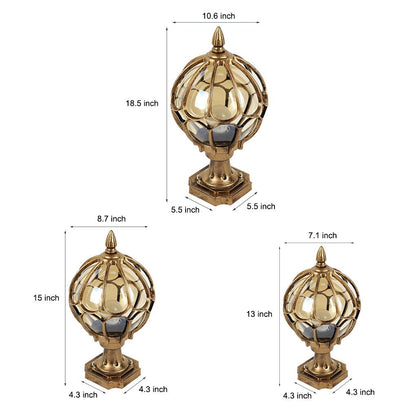 Utomhus Glas Kula Vintage Post Lampa