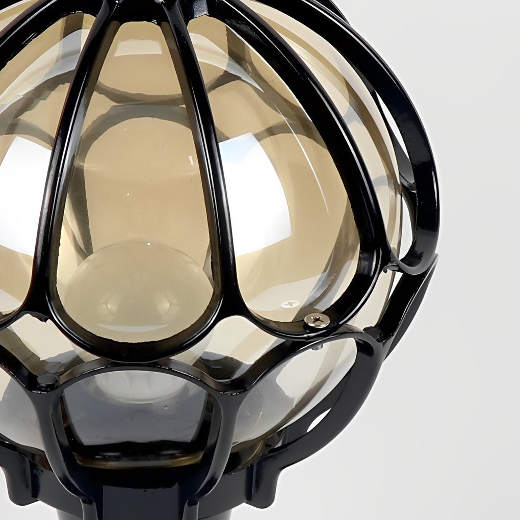 Utomhus Glas Kula Vintage Post Lampa