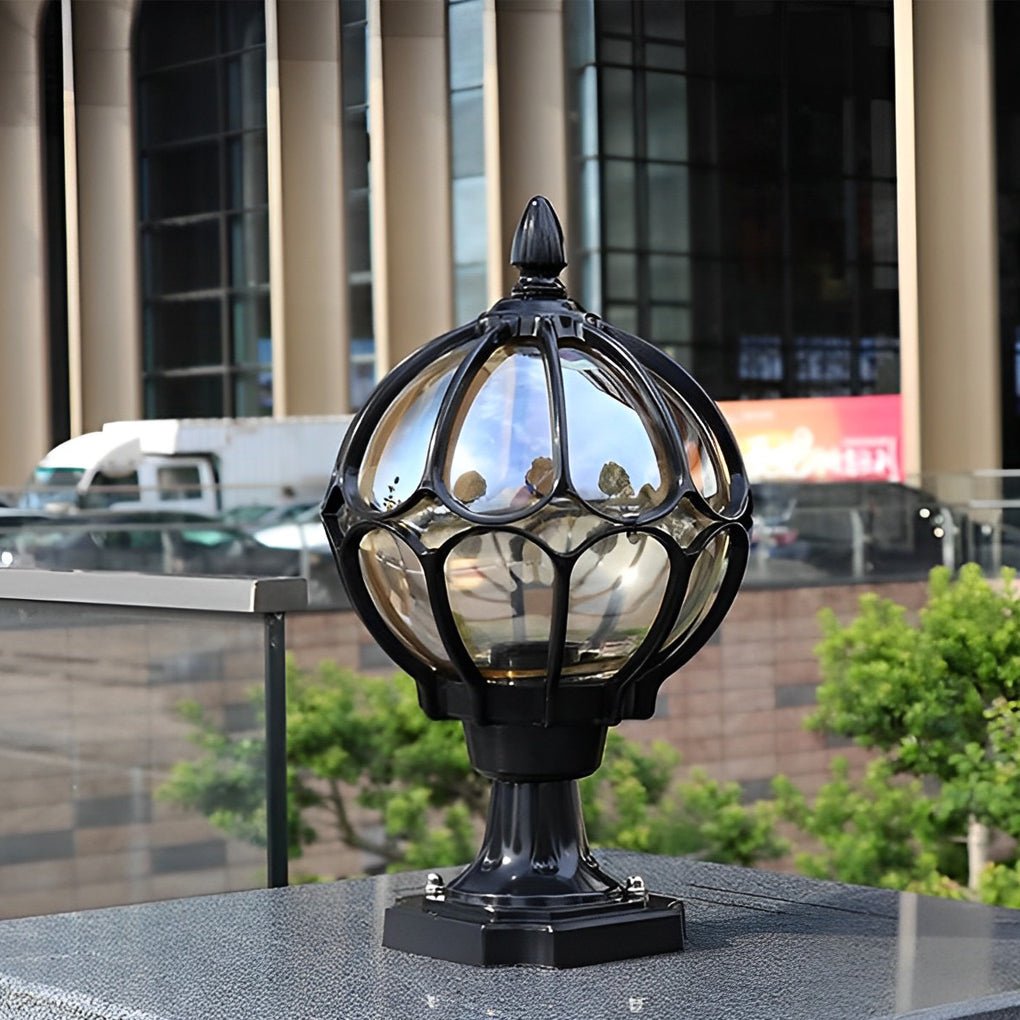 Utomhus Glas Kula Vintage Post Lampa