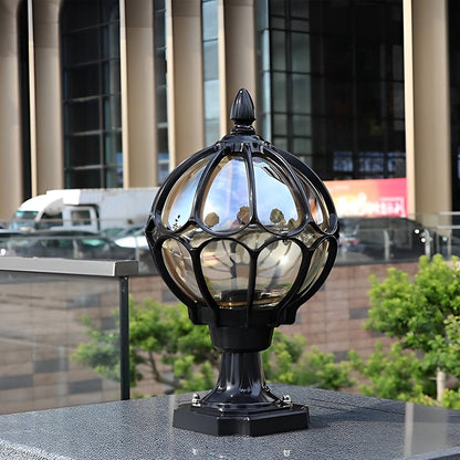 Utomhus Glas Kula Vintage Post Lampa