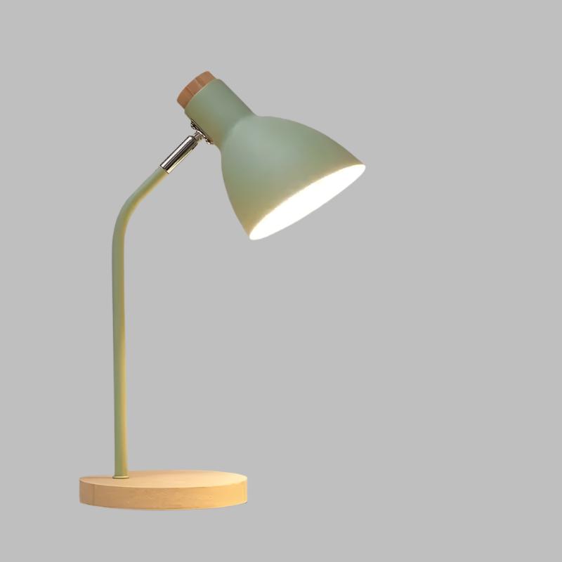 LumiWood – Träbordslampa, Skandinavisk Skrivbordsbelysning med Trä och Metall