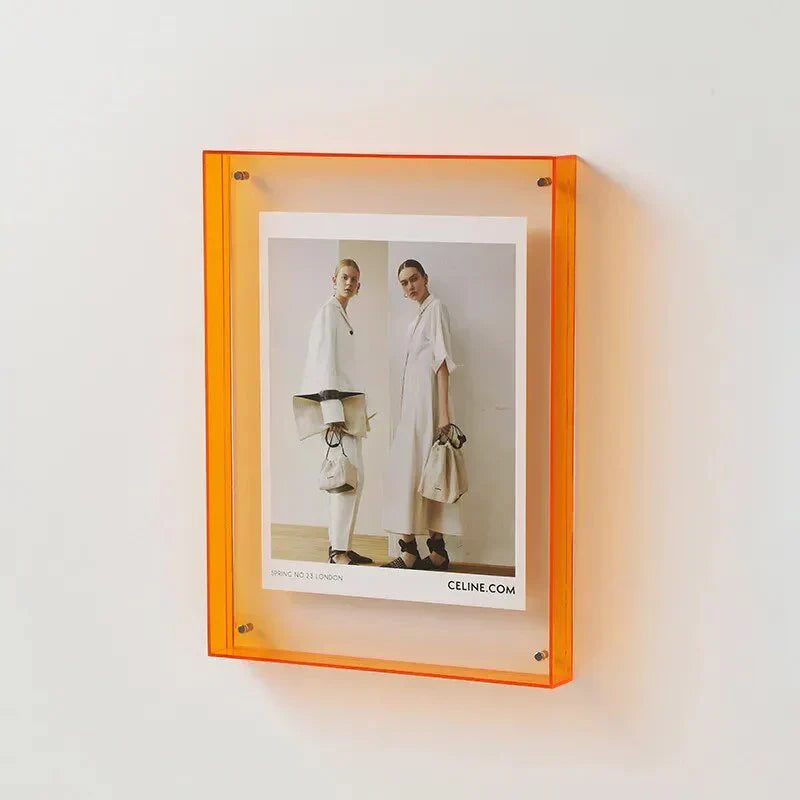 Vibrant Akryl Display Frame – Contemporary Färgad Bildhållare