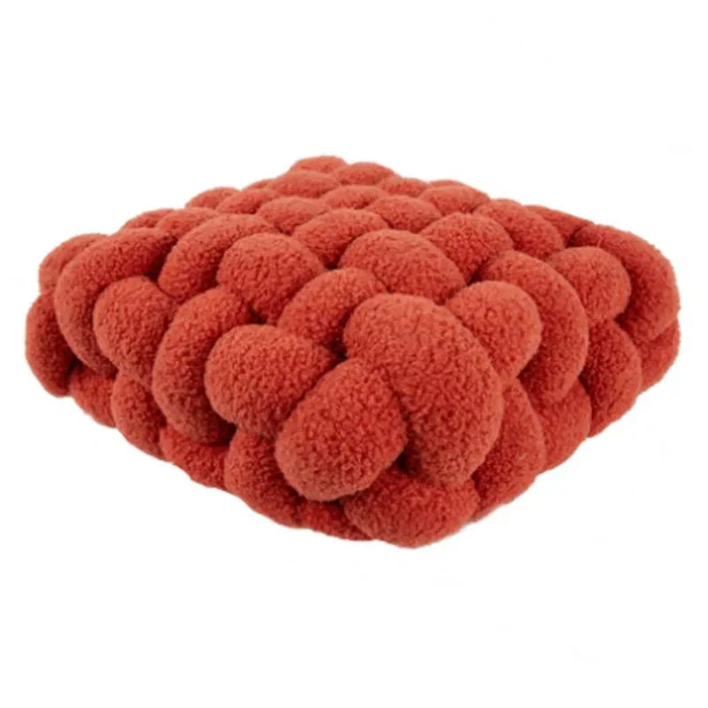 Färgglad Mjuk Nordisk Knytmudd Kudd i Pläd Tyget