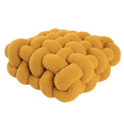 Färgglad Mjuk Nordisk Knytmudd Kudd i Pläd Tyget