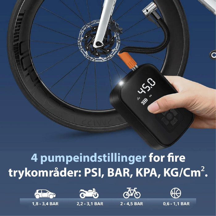 Kompakt elektrisk luftpump – bärbar blåsmaskin för däck, bollar och madrasser