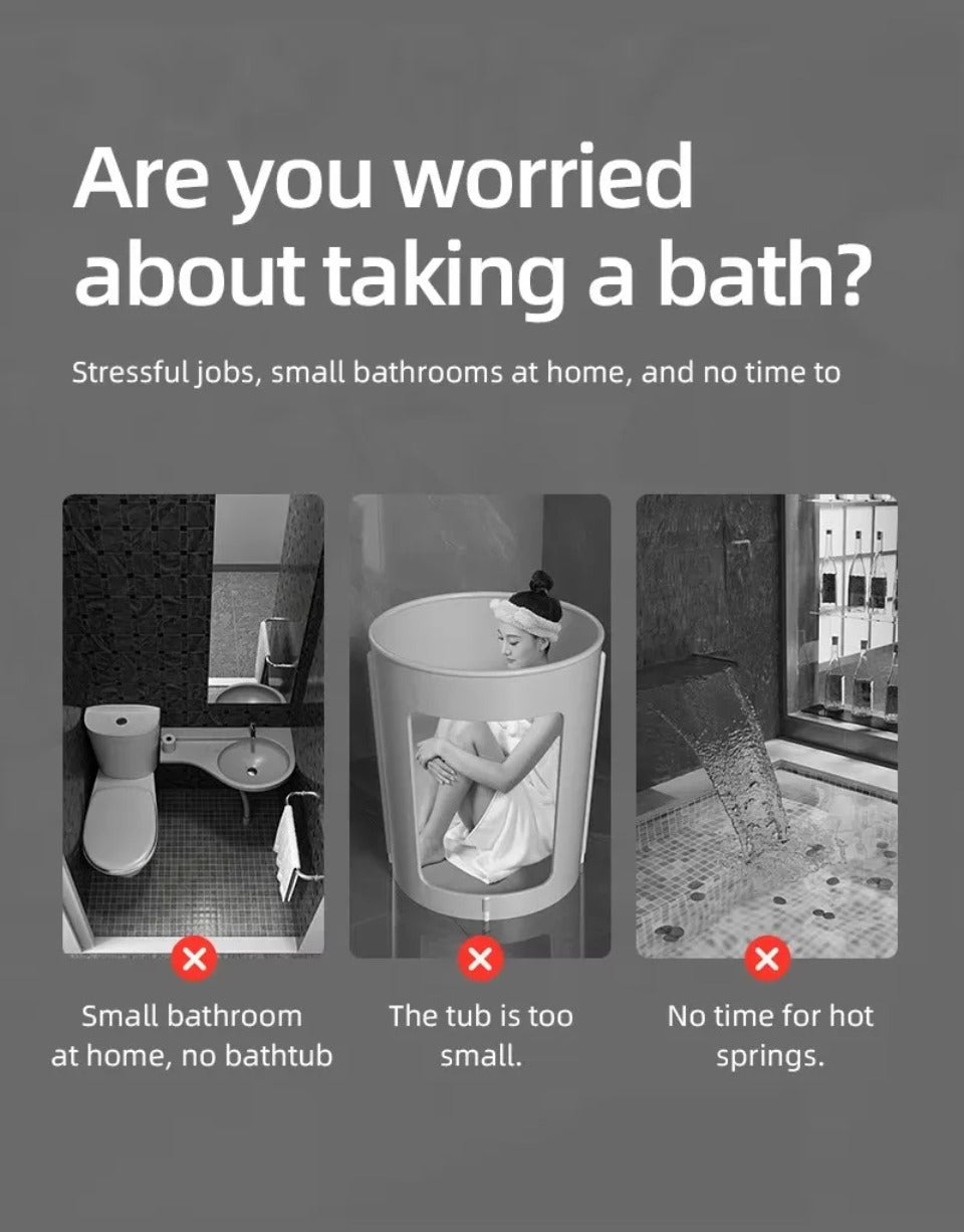 Bärbar fristående plastbadkar för vuxna