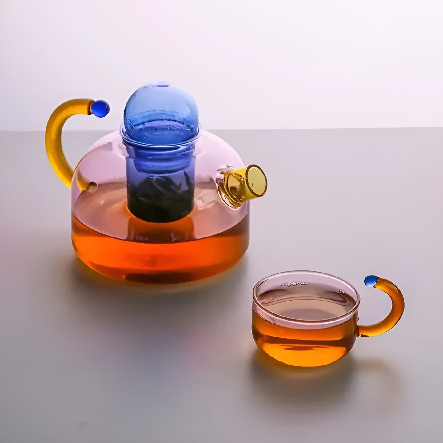 Transparent Kanna &amp; Koppar – Stiligt Set i Kontrastfärger