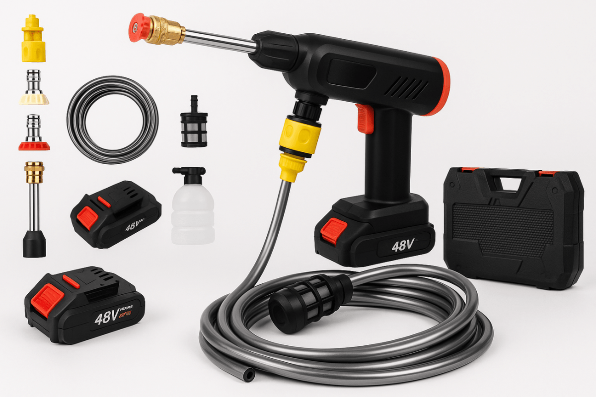 Sladdlös högtryckstvätt - Sladdlös högtryckstvätt för bil, trädgård och terrass