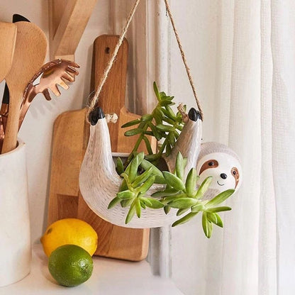Kreativ Keramisk Sengångare Hängande Blomkruka med Hamparep
