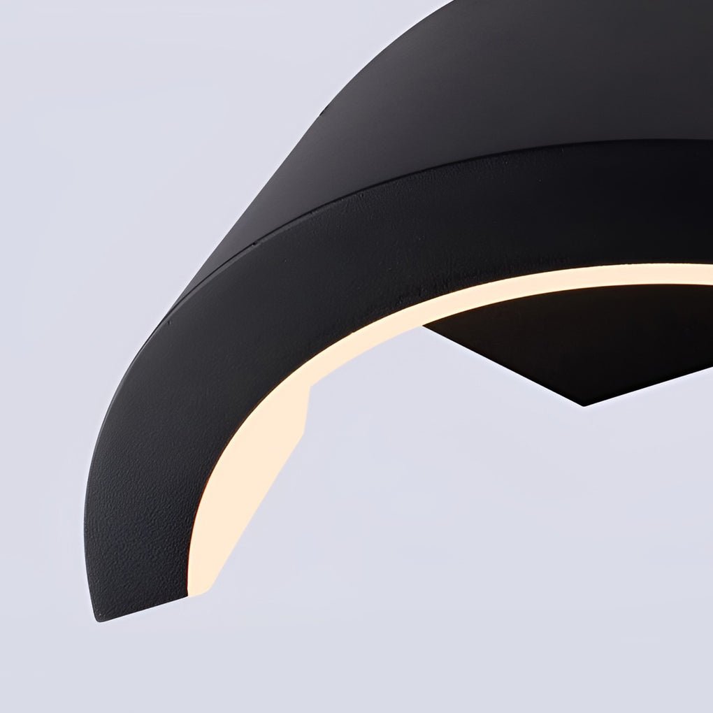 Utomhusvägglampa med böjd LED-design