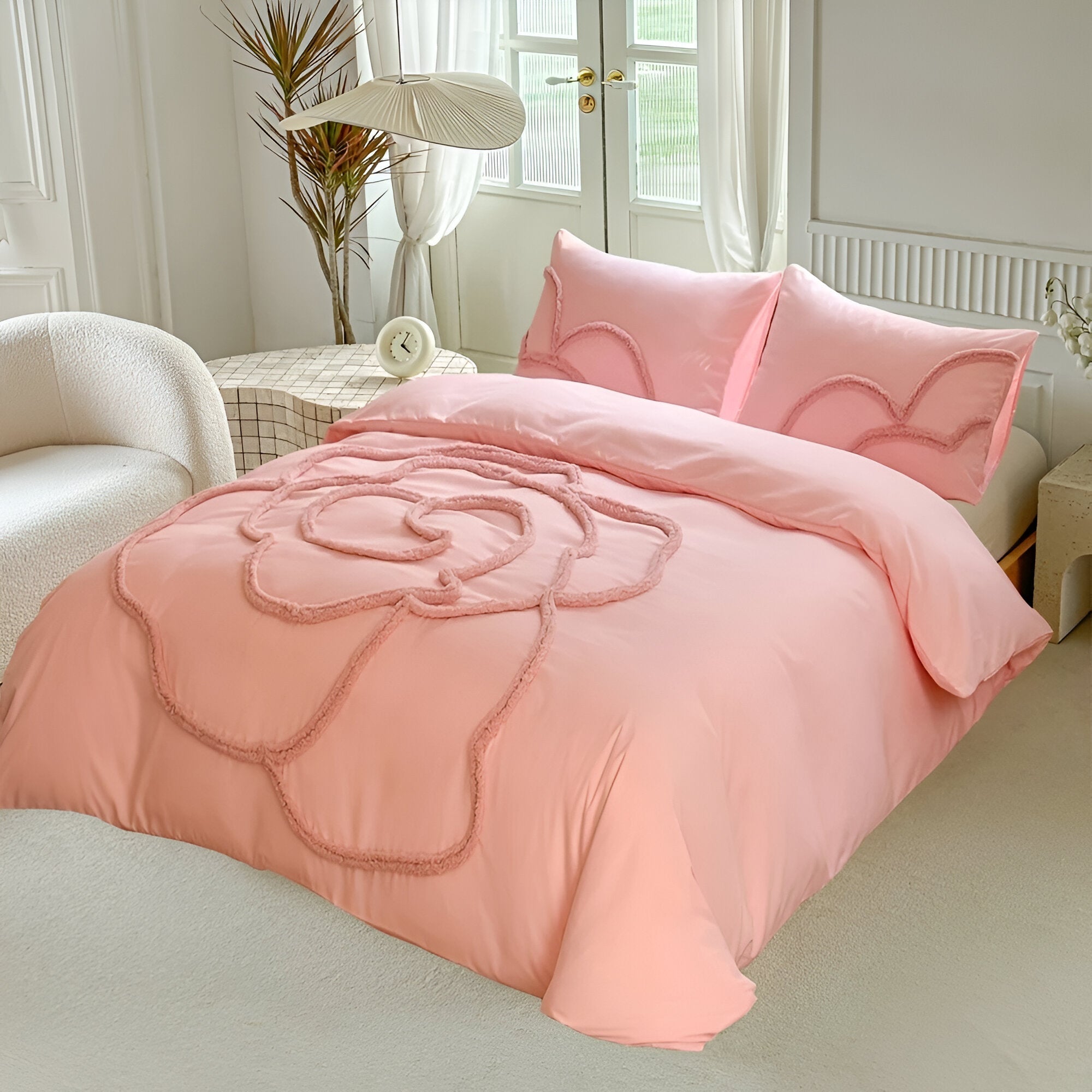 BlossomDream Set - Elegant Snuggly Täcke Med Blomsterdesign