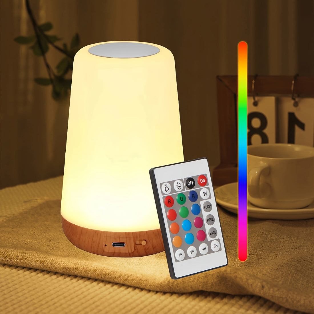 GlowLite - Bärbar Nattlampa med Touchkontroll och 13 RGB Färger