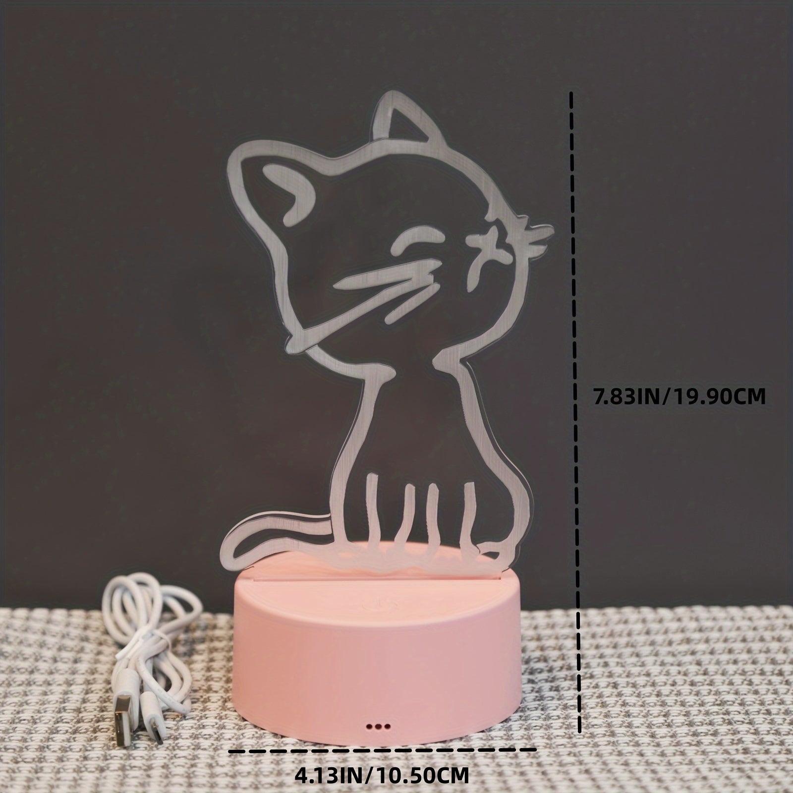 GlowPaw - Beröringsstyrd 3D Katt Nattlampa