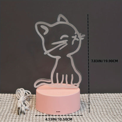GlowPaw - Beröringsstyrd 3D Katt Nattlampa