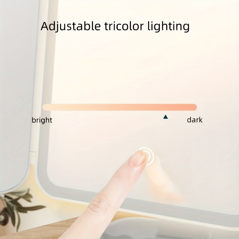 LED Sminkspegel Smart Touch Uppladdningsbar Fällbar Makeup Spegel