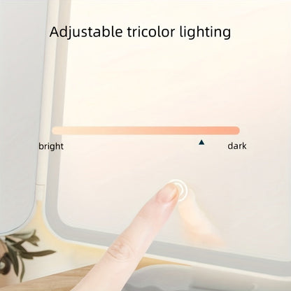 LED Sminkspegel Smart Touch Uppladdningsbar Fällbar Makeup Spegel