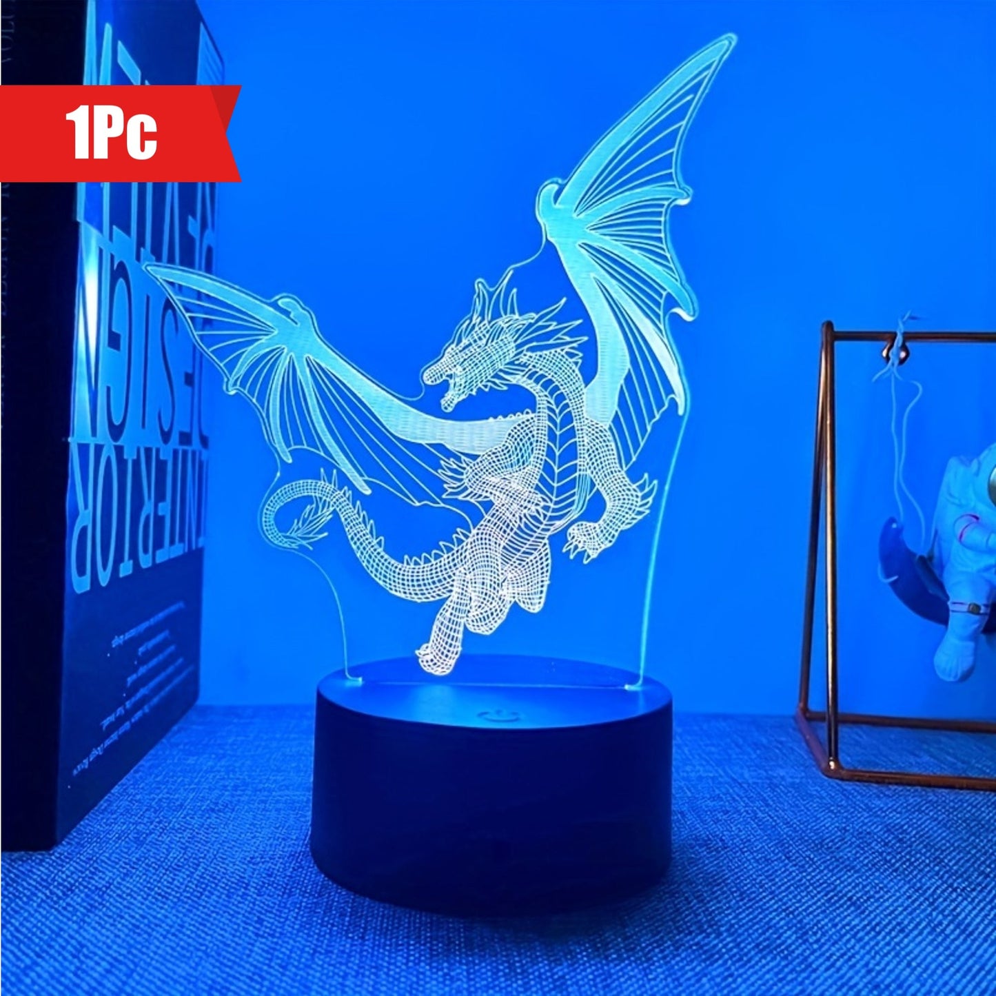 DinoLicht - 3D Dinosaurielampa med Beröringskontroll, RGB Ljus