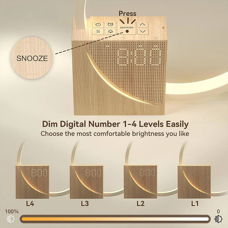 Carvallo – Stilren Nattlampa med Touchkontroll och Väggur Funktion