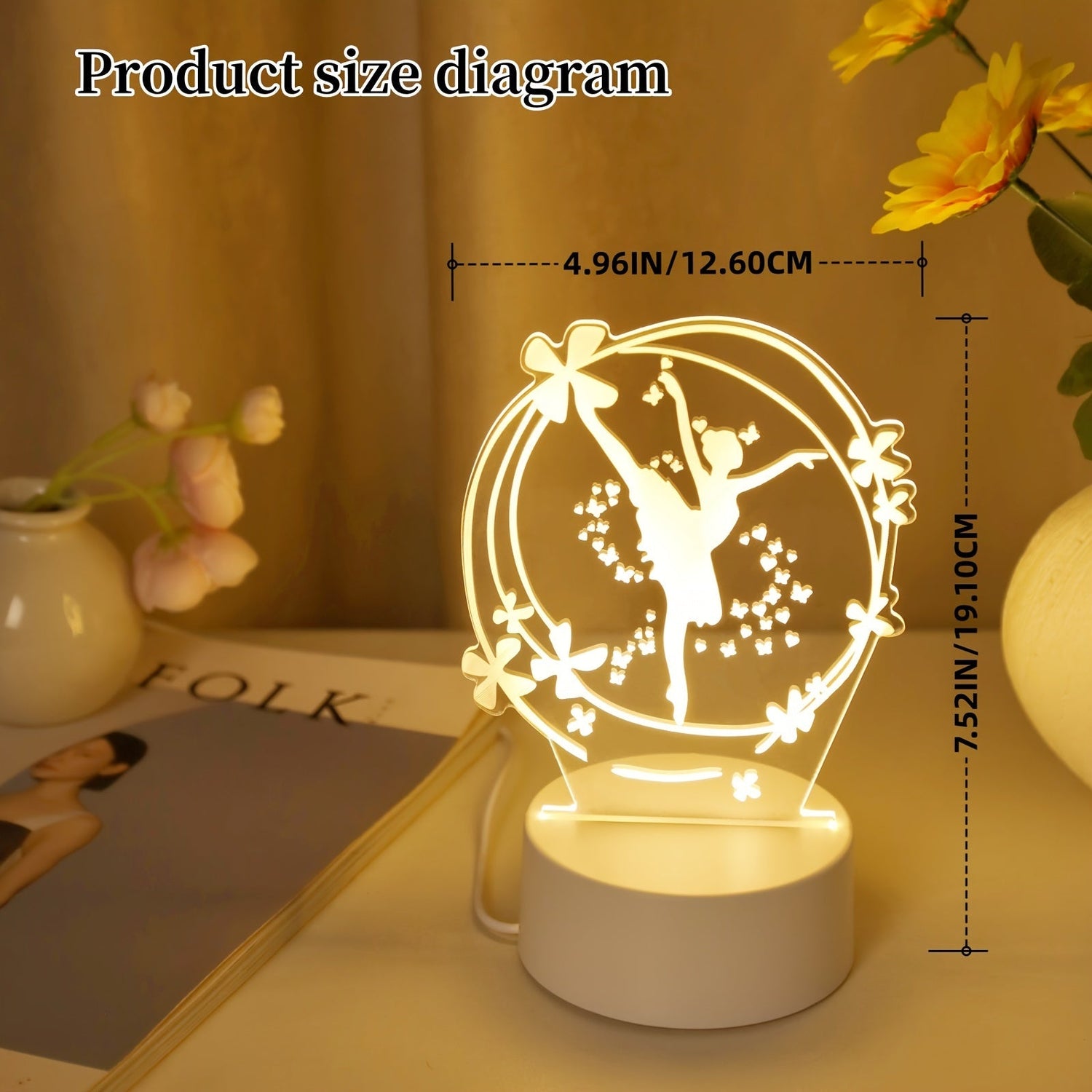 LumiDance - 3D Ballettdansare LED Nattlampa