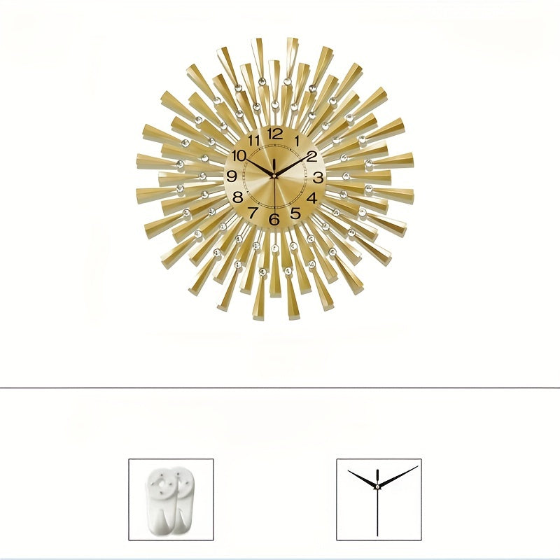 Stort Modernt Guld Väggur - Tyst Drift för Vardagsrum, Sovrum & Kontor