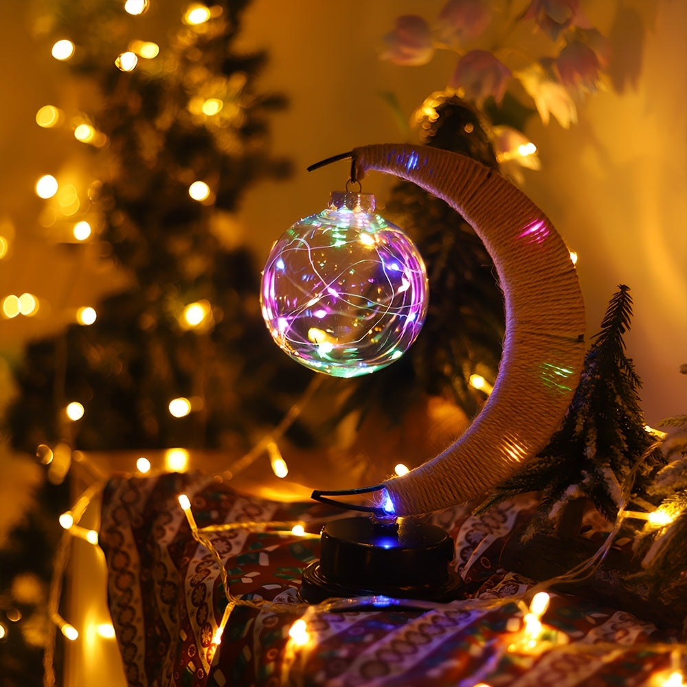 LunarGlow - Smidesjärn Månlampa Med LED-boll