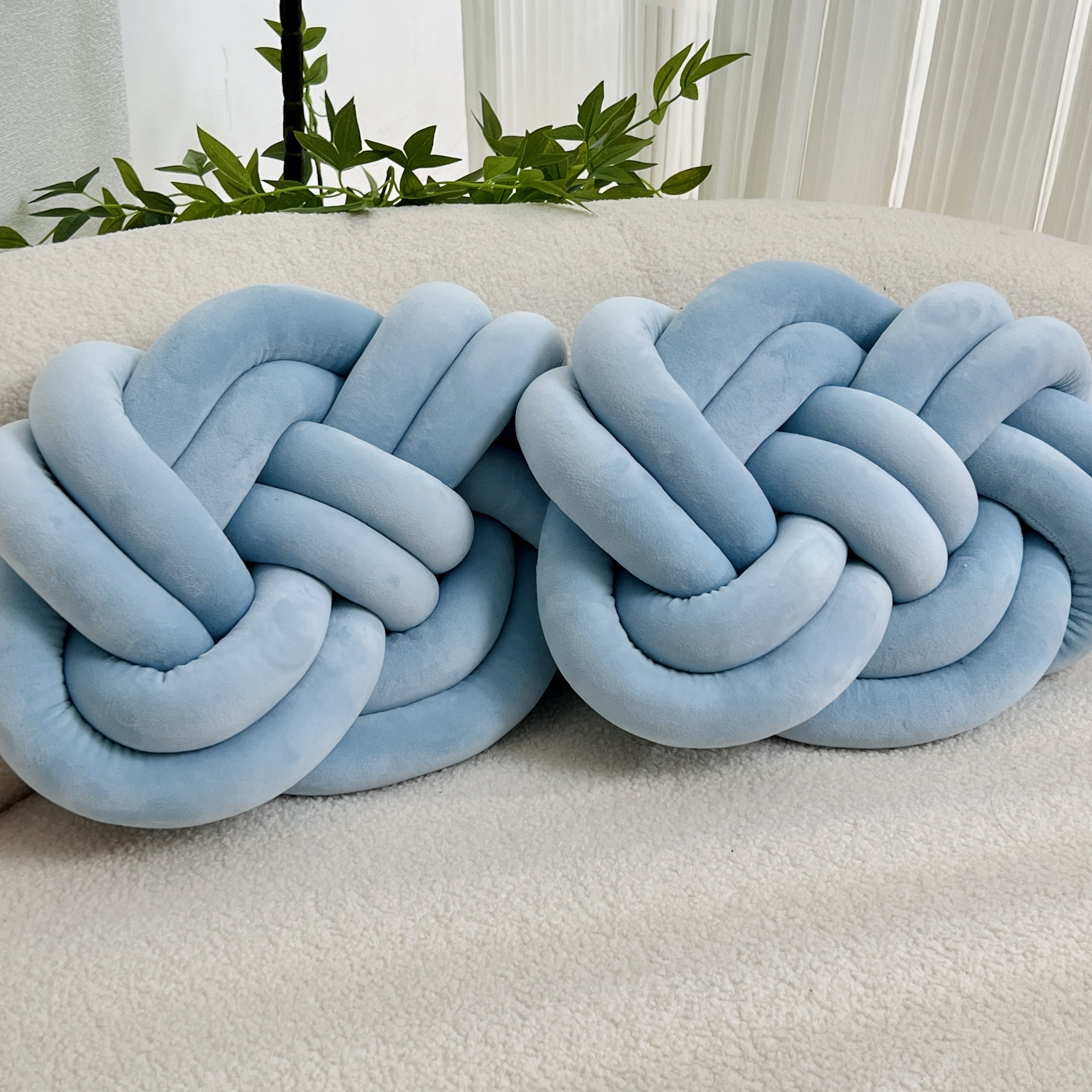 2 Stycken Knop Ball Kuddar - Mjuka Plysch Kuddar, Dekorativa Kuddar för Säng, Soffa och Vardagsrum
