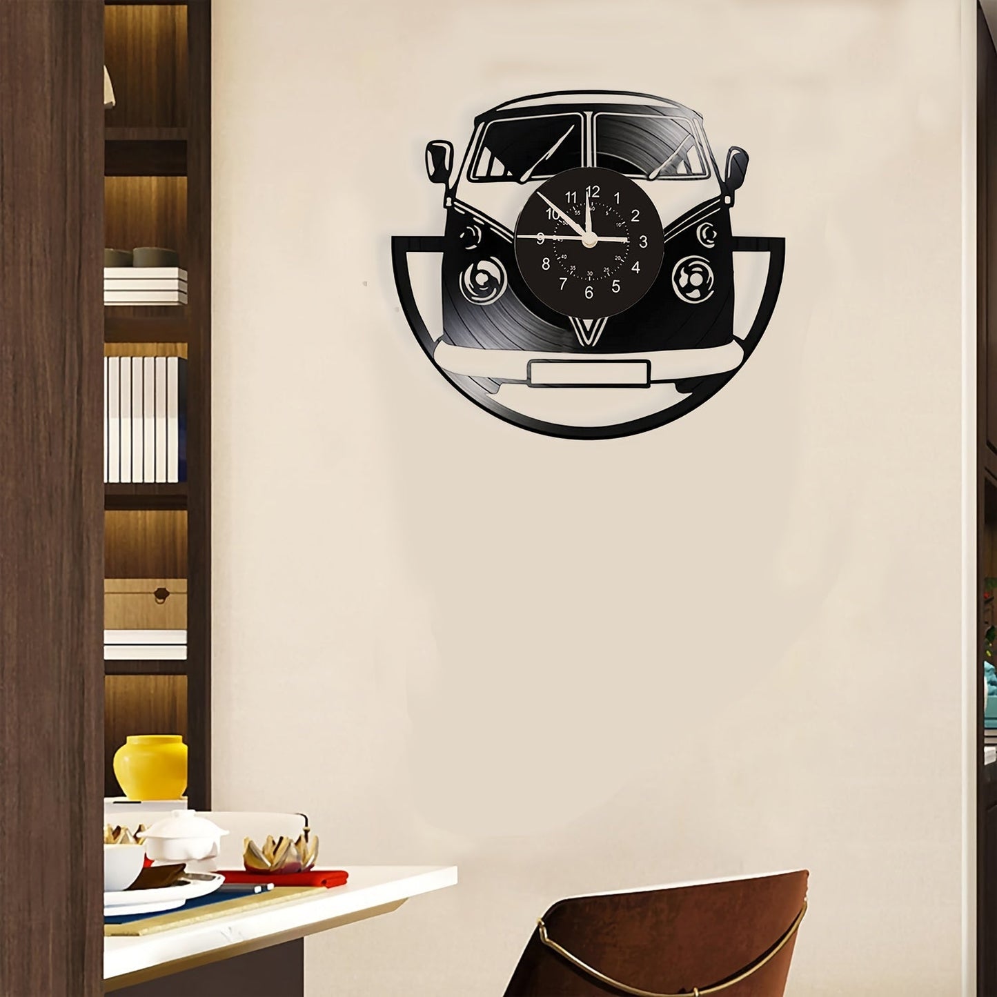 Vintage Minibus Väggklocka - Retro Charm för Alla Utrymmen