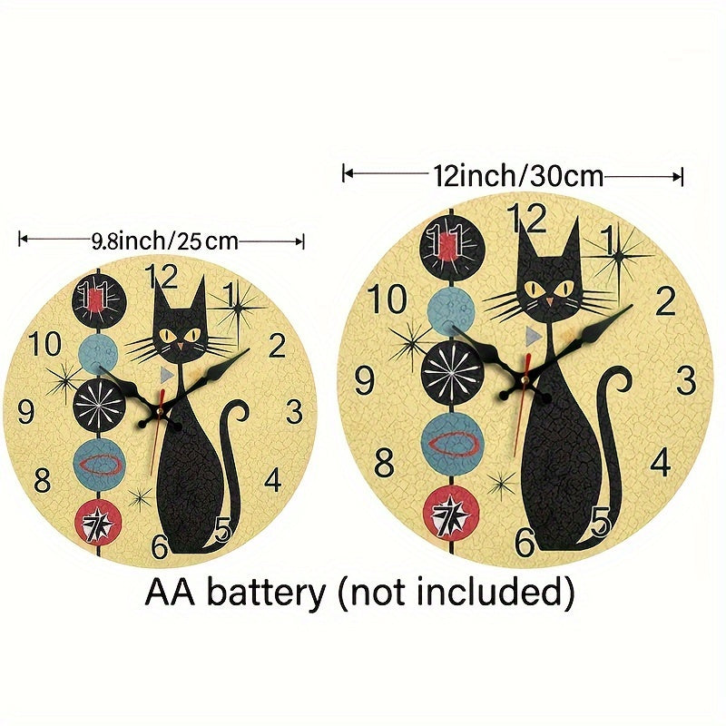 CoolCat - Tyst Träväggklocka med Modern Design