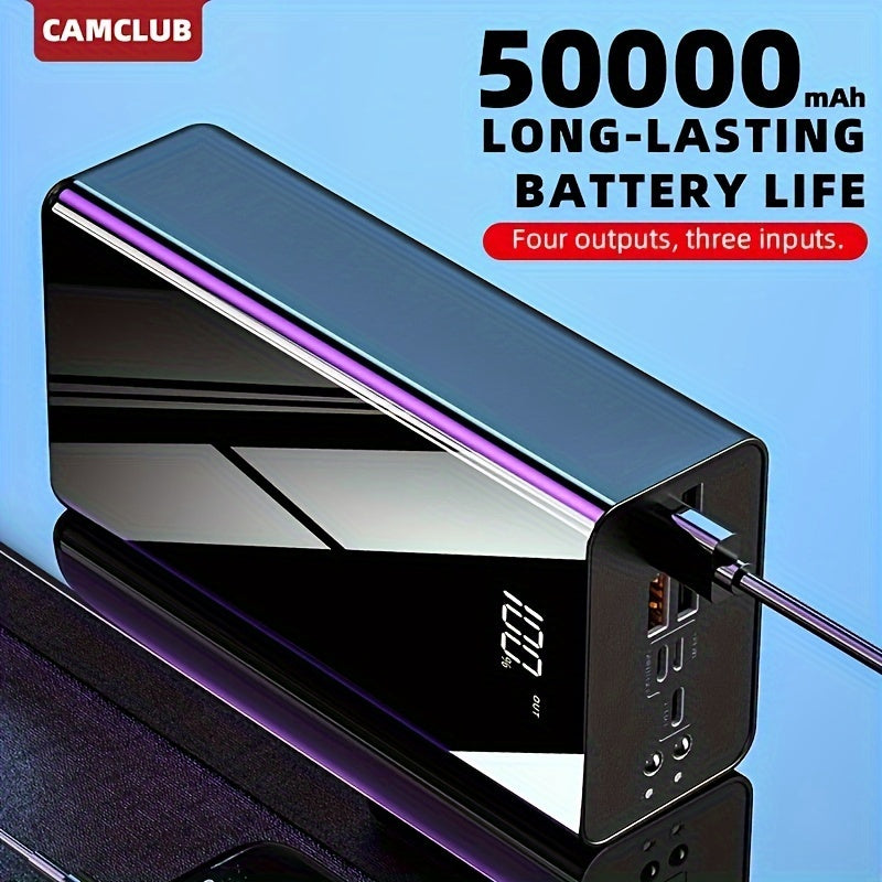 50000mAh Power Bank Snabb Laddning LED Display Ficklampa