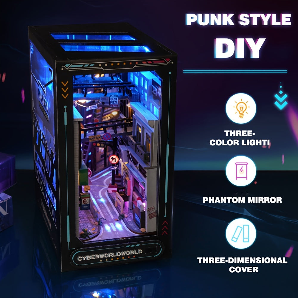 Cyberpunk DIY Stugkit – 3D Modell för Heminredning med Belysning