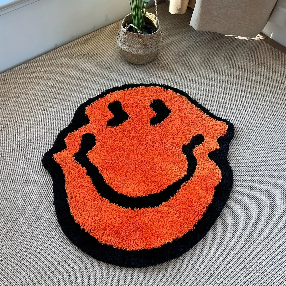 Carvallo - Levande Smiley Face matta med mysig textur för lekfulla hemmarum