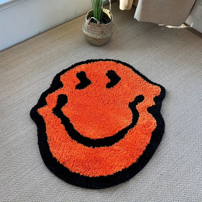 Carvallo - Levande Smiley Face matta med mysig textur för lekfulla hemmarum