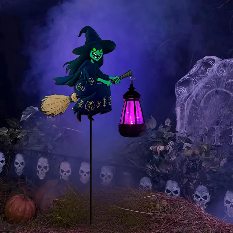 Halloween Solär Häxljus – LED Hänglampa för skrämmande trädgårdsdekoration