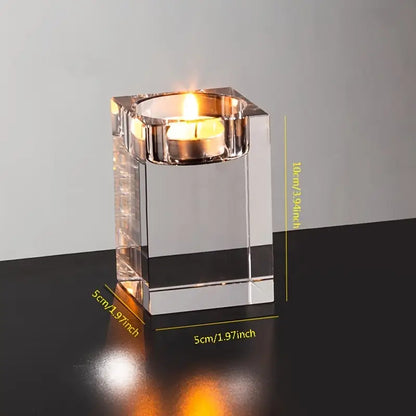 Halloween &amp; Jul Kristall Ljusstake – Elegant 4-pack för Festlig Dekor