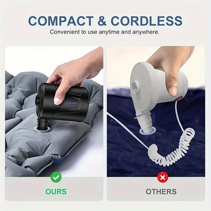Carvallo Luftpumpe AirTrek Mini | USB-uppladdningsbar &amp; Trådlös | Kompakt &amp; Robust | För Luftmadrasser &amp; Utomhus