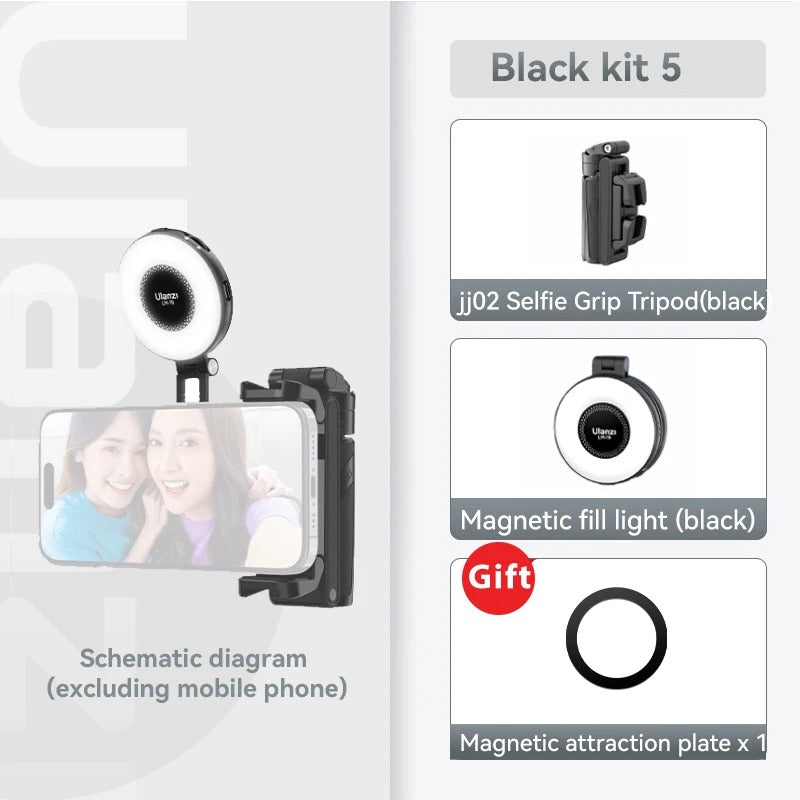 Bluetooth Selfie Stick med Stativ – 4-sektions Förlängningsbar Rotera Handtag för Stabila Skott
