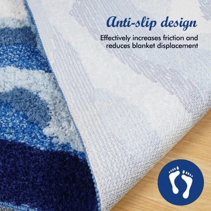 Aesthetic Wave Tufted Rug – Havsinspirerad Mjuk &amp; Halkfri Matta