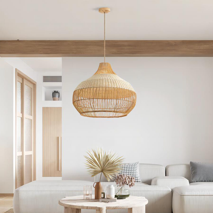 Rieten designlampa i japansk stil