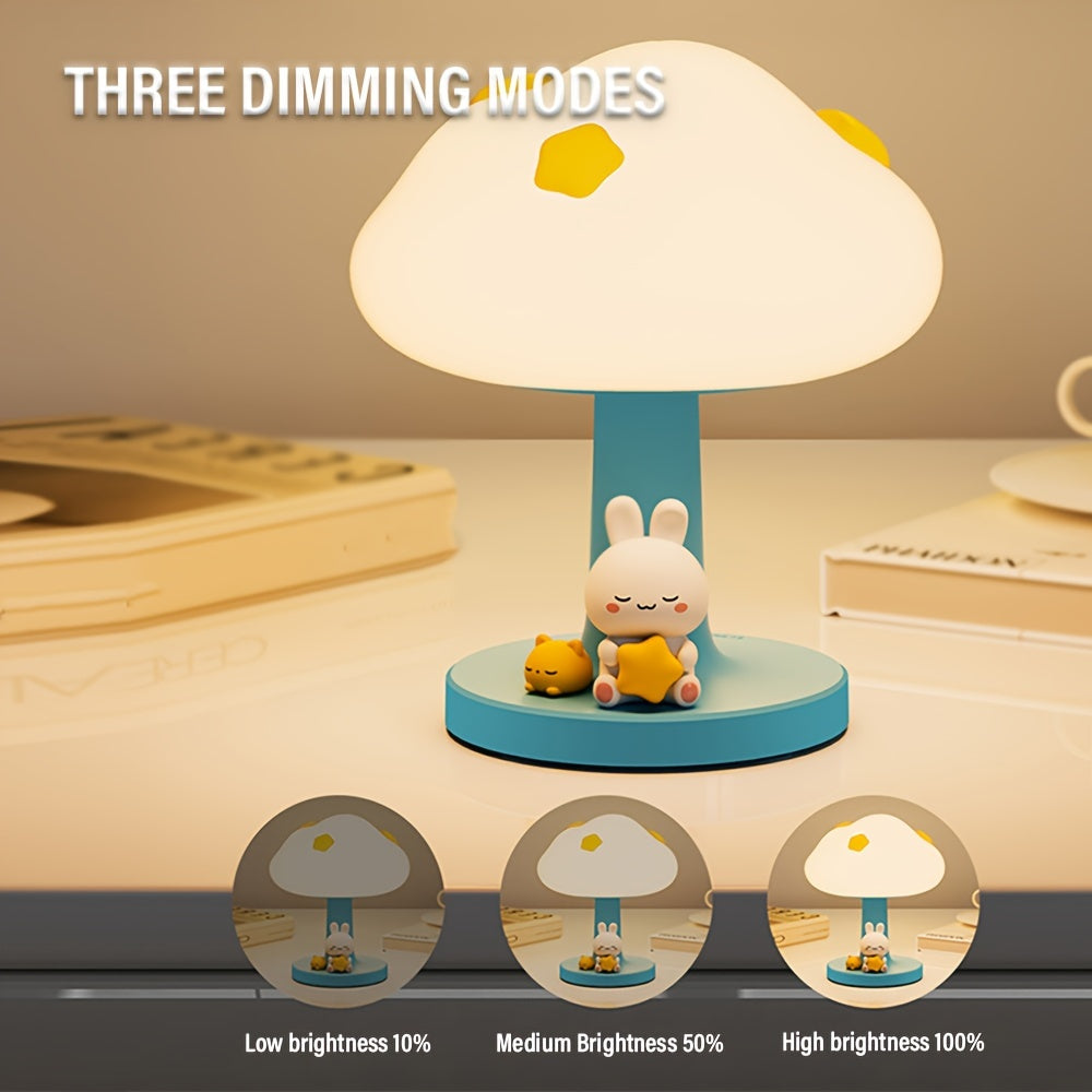 CozyCloud - USB Laddningsbar Silikon Bordslampa med Dimbart LED Ljus