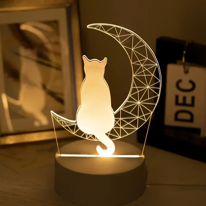 MaanLamp - 3D Katt USB Skrivbordslampa