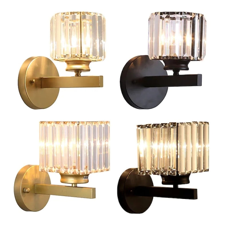 Herbert Modern LED Vägglampa - Inomhus - Svart - Sovrum - Kristall/Metall