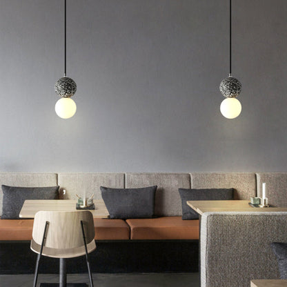 LumoSphere - Modern LED Hänglampa Svart Vit Glas