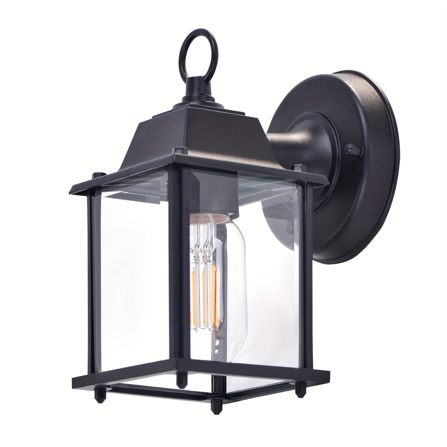 Utomhus Vägglampa Glas Lantern Metall Ram