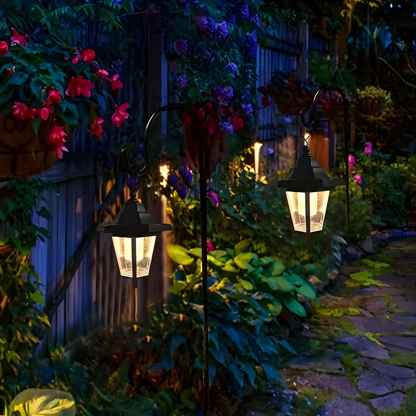 LumiTrail Light – Vintage 2-pack solcelliga trädgårdslampor för utomhus med LED