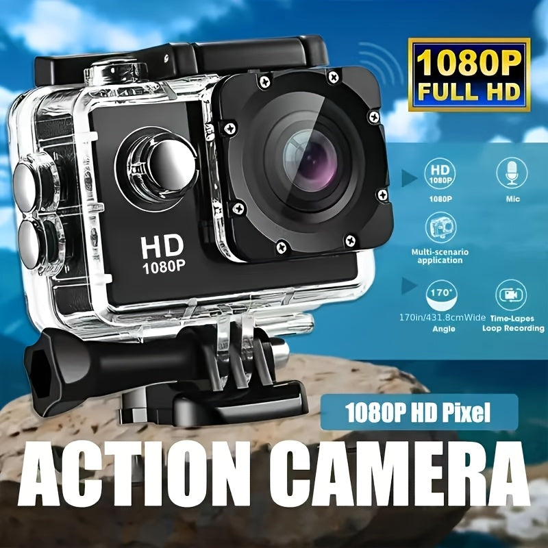 Actionkamera med HD-video och vidvinkelobjektiv