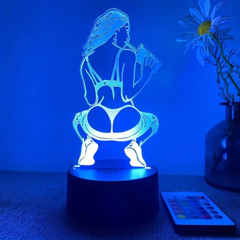 DecoLamp - 3D Konstnärlig Bordslampa med Fjärrkontroll, USB Driv, 16 Färgval