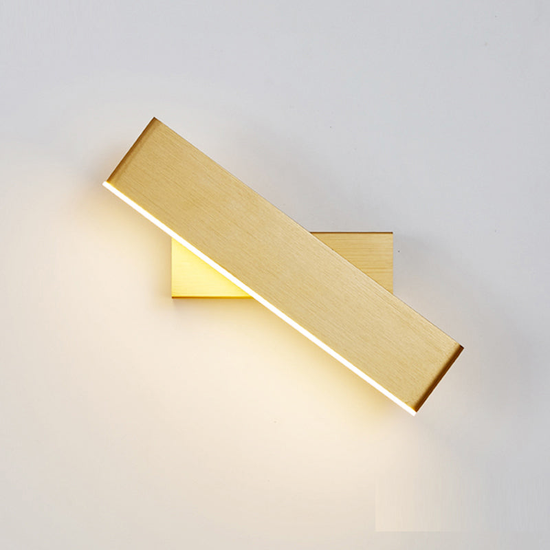 Aqsa Minimalistisk LED Vägglampa - Svart/Guld/Brun, Sovrum, Metall