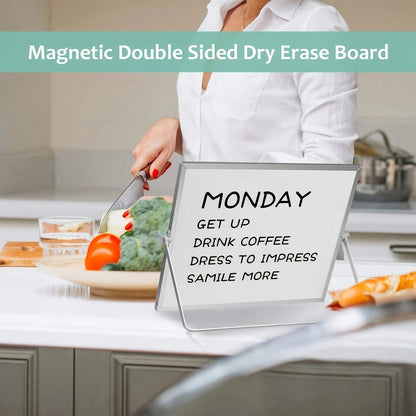 MagniBoard Magnetisk Whiteboard - Bärbar och Dubbelsidig med Ställning